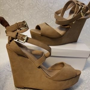 Chinese Laundry - Taupe Wedge Sandals